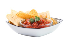 Chips And Salsa Isolated On Transparent Background, Generative Ai