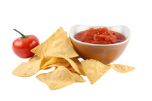 Chips And Salsa Isolated On Transparent Background, Generative Ai