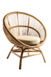 rattan or wicker chair isolated on transparent background, generative ai
