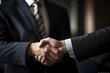 © top images - Two businessmen shake hands. Handshake deal symbol. Business concept. Contract signing. AI generated, human enhanced