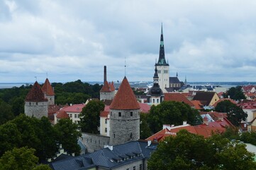 Wall Mural - View of Tallinn Old Town historic center, Estonia