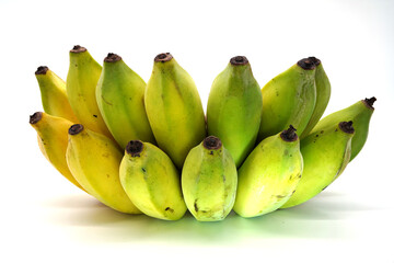 Wall Mural - A bunch of bananas on a white background