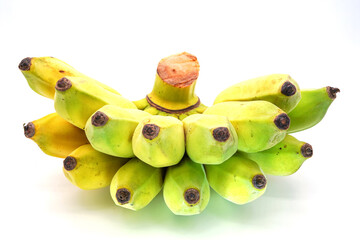 Wall Mural - A bunch of bananas on a white background