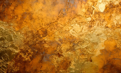 Gold copper metallic texture, gold leaf. Generative AI. 