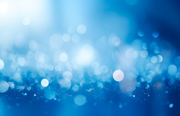 blue bokeh effect abstract art background. Generative AI.