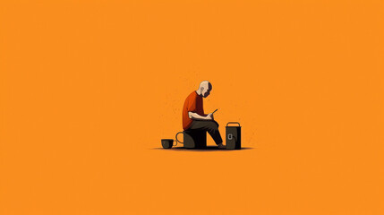 minimalism style people drawing