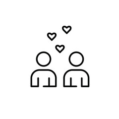 Wall Mural - two users exchanging likes. finding match on dating app. romantic relationships. pixel perfect, edit