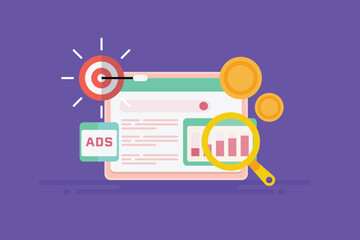 Wall Mural - digital advertising increase search engine visibility and web traffic business website, target inter
