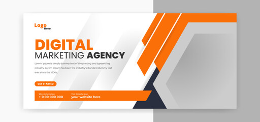 digital marketing cover page timeline web ad banner template design