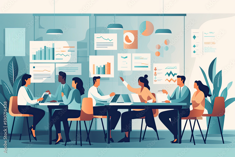 A group of people in business attire sitting around a conference table ...