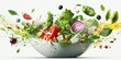 salad isolated on white background, vegetables, generative ai