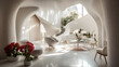 © Prasanth - A beautiful exquisite spring inspired cave apartment atrium, spring flowers, organic design, beautiful furniture, dezeen, archdaily,