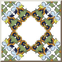 Ceramic Tile Pattern Spiral Curve Check Cross Feather Flower Frame