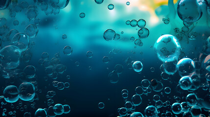 Wall Mural - bubbles under water diving background