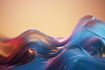 Modern abstract wavy background. Digitally generated AI image.