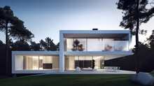 modern architecture, with a sleek and minimalist design that combines the natural beauty of white melycium