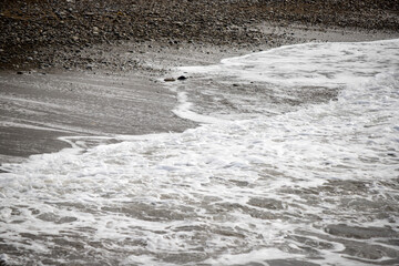 Waves on the seashore, nature.