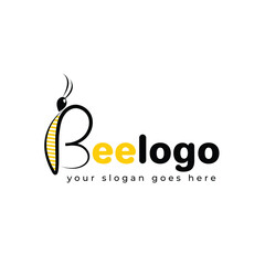 Letter b for bee logo design Vector on white background