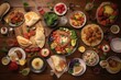 A collection of different types of food from around the world