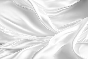 Wall Mural - Silk white cloth background texture,smooth fabric minima white background,flowing satin waves