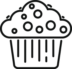 Wall Mural - Snack muffin icon outline vector. Cake food. Cute sweet menu