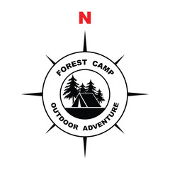 forest camp logo design, outdoor logo, adventure logo template