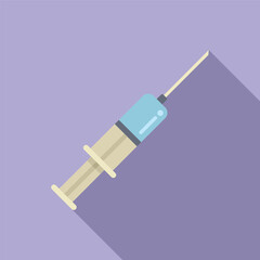 Sticker - Vaccine injection icon flat vector. Immune system. Defense body