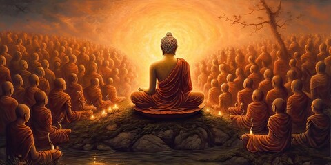 buddha delivering teachings, generative ai