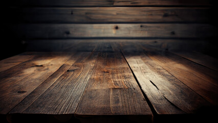 Canvas Print - Empty old wooden table background