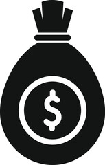 Poster - Money bag icon simple vector. Bank finance. Coin reserve