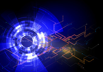 Wall Mural - abstract background concept of communication data network technology circuit board