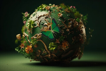 World environment and Earth day concept with green globe