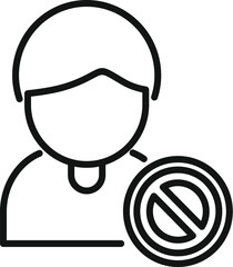 Canvas Print - User ban icon outline vector. Business data. Digital web