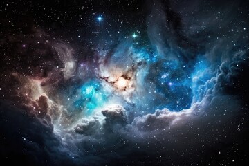 Wall Mural - cluster of stars shining brightly in the night sky. generative ai