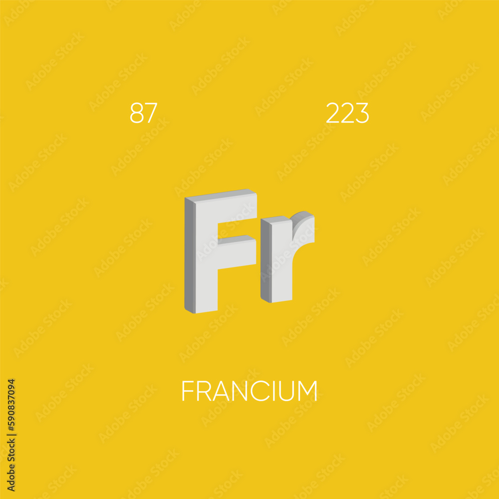 Fn Element One of the Periodic Table Elements with name and atomic number Stock ...