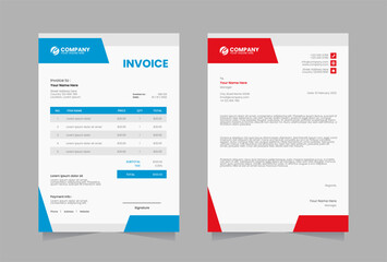  Letterhead and invoice vector template
