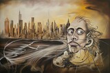 Fototapeta Fototapeta Nowy Jork - New York abstrakcja kolorowa grafika surrealizm Generative AI