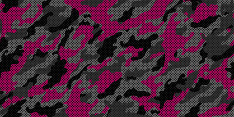 vector camouflage pattern for clothing design. Pink camouflage military pattern