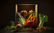 © Loktor - Caja rustica de verduras y fruta orgánica, creada con IA generativa