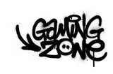 Fototapeta Fototapety dla młodzieży do pokoju - graffiti gaming zone text sprayed in black over white