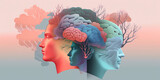 overthinking, salud mental, cerebro pensando, creado con IA generativa