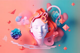 Paz mental, salud mental, colores pastel, creado con IA generativa