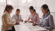 © R Photography - Close up brainstorming of asian businesswoman, bookkeeping, industrial sector of government partnership company, colleague working together to check audit, balance sheet to prevent fraud and bribery