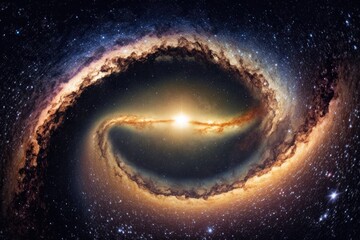 Wall Mural - spiral galaxy with stars in the background. generative ai