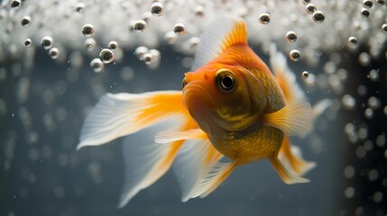 Wall Mural - Gorgeous Goldfish in a Glass Tank
