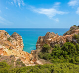 Fototapeta Krajobraz - Atlantic rocky coast (Lagos, Algarve, Portugal).