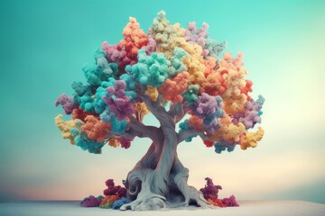Wall Mural - Unreal fantastic tree. Generate Ai