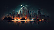 Concept image of a city skyline at night