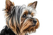 Adorable and Loyal: Yorkshire Terrier Dog on White Background