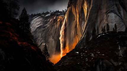 Wall Mural - Midjourney generated image of a Wilderness Adventure in Yosemite National Park